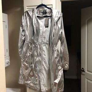 Silver Metallic Hooded Jacket new w tags